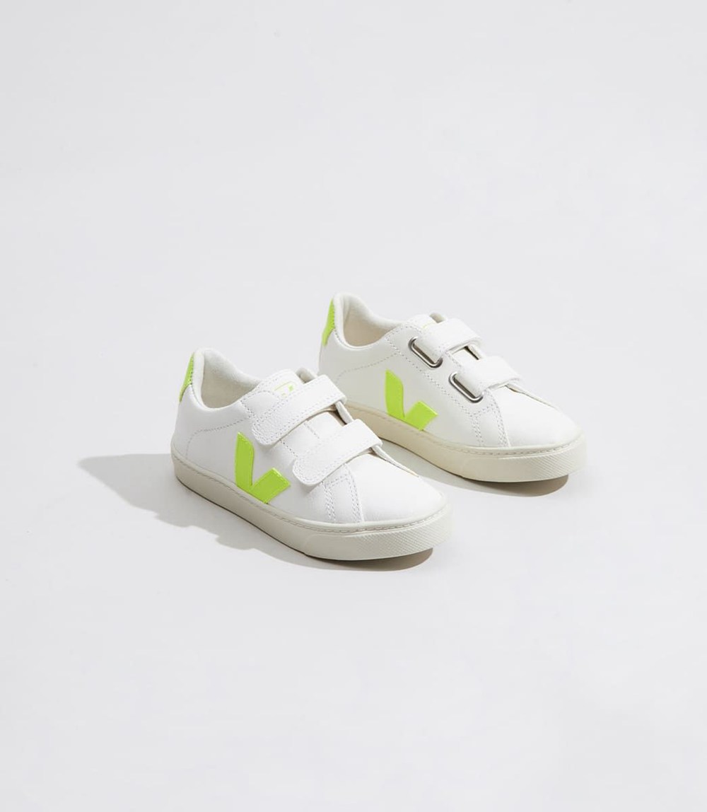 Veja Trainers Kids White - Esplar Velcro Chromefree - STFR-34905